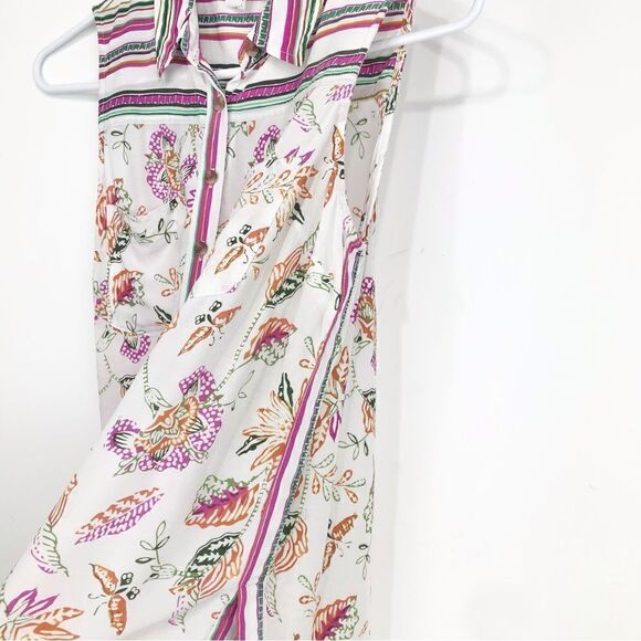 Anthropologie Akemi + Kin Ira Sleeveless Contrast Print Button Up Blouse - Picture 6 of 15